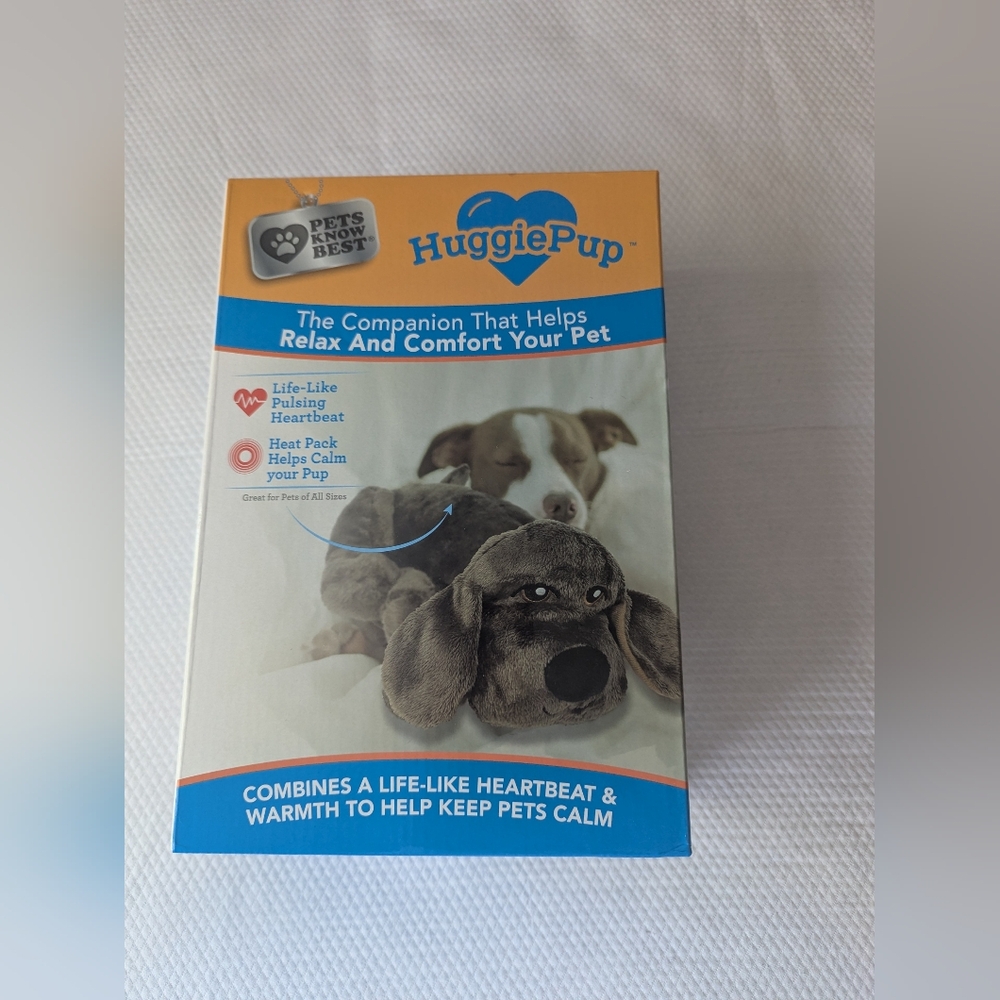 Huggie Pup Chocolate Brown Dog Companion That Helps Relax & Comfort Pet.